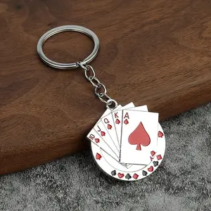 Creative And Unique Metal Keychain Accessory Shaped Like Playing Cards, Perfect As a Small Gift