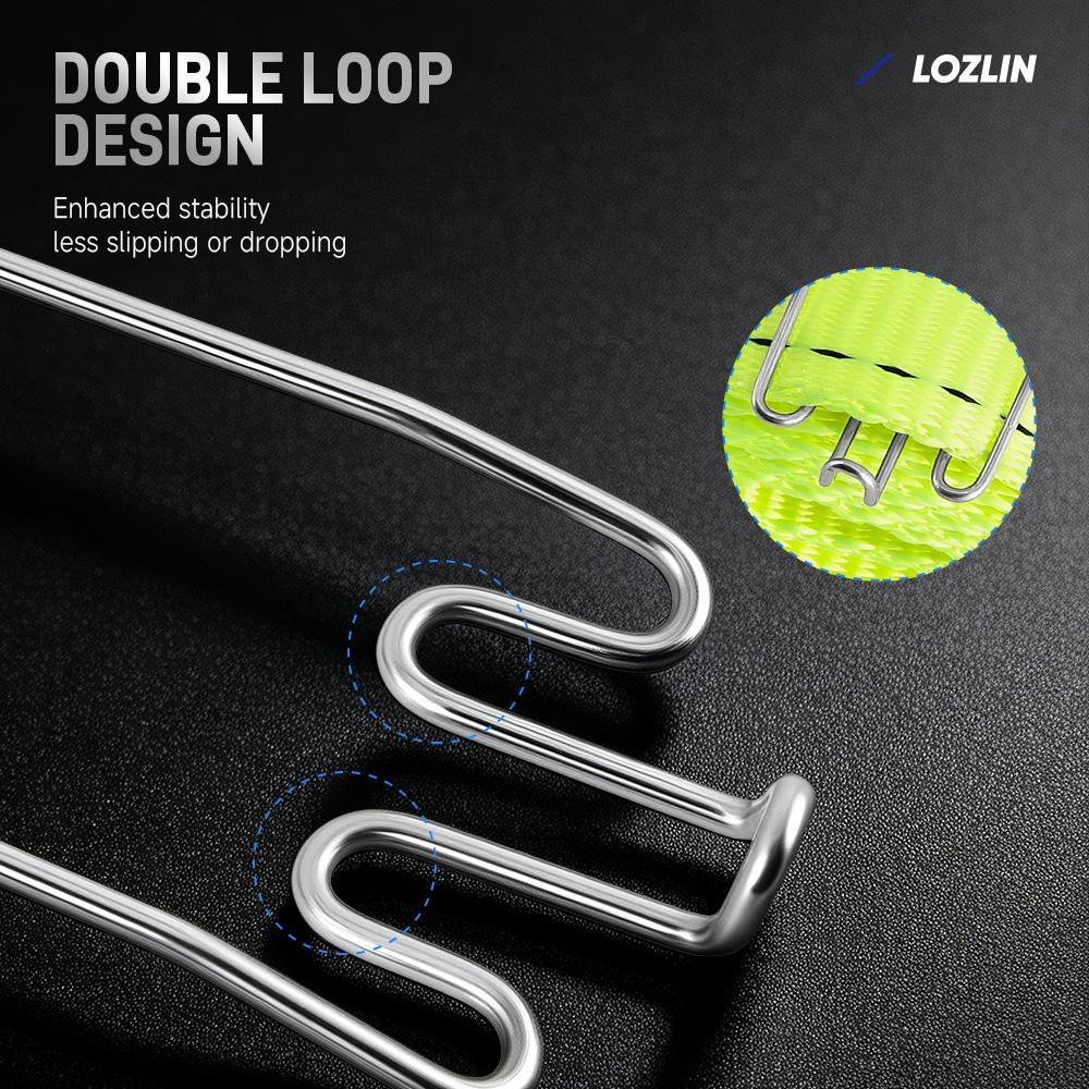 2 Pack Tie Down Strap Keeper | Adjustable Stainless Steel Strap Organizer | Secure Loose Cargo Straps, Ropes & Cords for Truck, Trailer, Garage & Boat