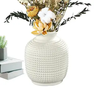 Geometric Vase -Modern - Ceramic-Effect – Durable Small Bud Vase for Elegant Table Decor"