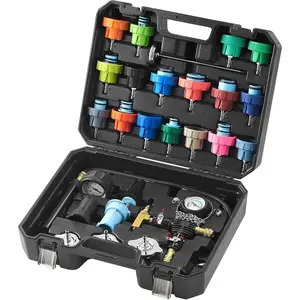 Universal Radiator Pressure Tester Kit, Pressure Tester Kit with Manual Pump and Color-Coded Test Caps, Coolant Vacuum Refill kit for Cars Motorcycles Trucks Cooling System