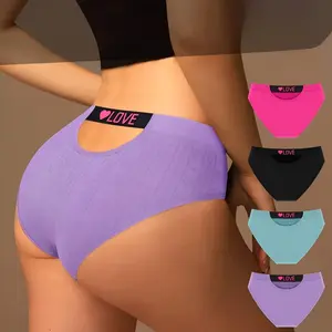 Sexy underwear for women with a see-through crotch, thin and seamless in summer, with a lifted buttocks design, At-home styletriangle-shaped short panties, suitable for home wear.