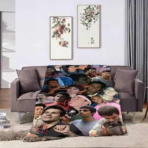 Dylan O'brien Digital Print Flannel Blanket, Warm Soft Plush Throw for Sofa Bed Couch, Home Comfort Lightweight Travel Camping Office Chair Bed Cover