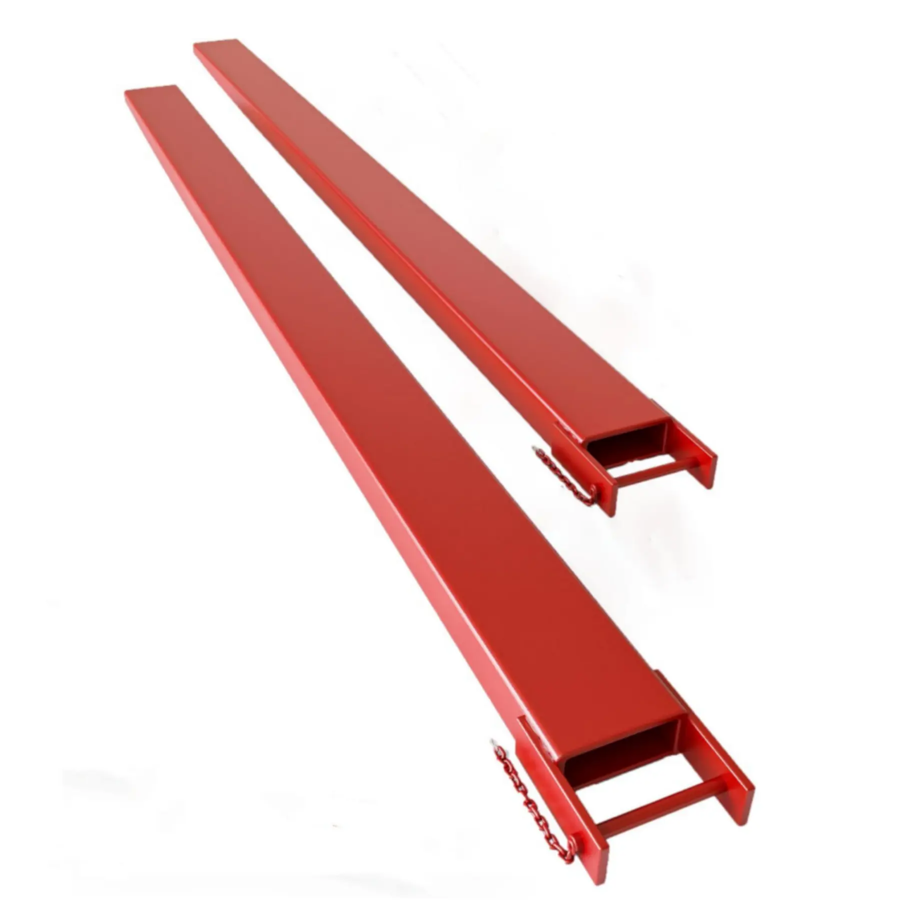 GARVEE Pallet Fork Extension with Tire Chain, [5500 LBS Max] Heavy Duty Steel Pallet Extensions for Forklift Truck- Red