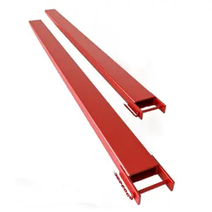 GARVEE Pallet Fork Extension with Tire Chain, [5500 LBS Max] Heavy Duty Steel Pallet Extensions for Forklift Truck- Red