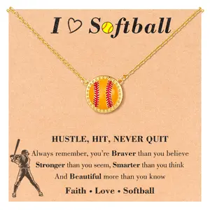 Softball Necklace Jewelry for Girls, Ideal for Birthday Christmas Players Team