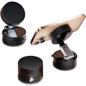 EBOW 2-in-1 Magnetic Vacuum Car Phone Mount with Phone Suction Pad, Smartphone Suction Cup - Universal Holder, 360° Rotation, Foldable Arm, Magnetic Lock, 1-Twist Installation, Secure Grip, Compatible with iPhone & Multiple Surfaces