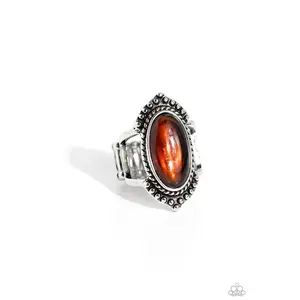 Coquettishly Casablanca - Brown Bead Silver Ring - Paparazzi