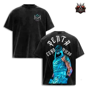 Penta El Zero Miedo Lucha Libre Washed T-Shirt Oversized Graphic Tee with Bold Skull Design, Perfect for Wrestling Fans & Collectors Comfort Fit
