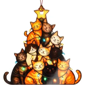 Christmas Ornament 2025 -  Christmas Ornaments - Tuxedo Catt Ornaments - Black Catt Ornament - Orange Cats Ornament - Cats Tree Christmass Decor - Catt Ornaments for Christmass Tree