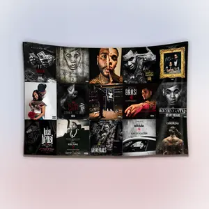 Vintage Kevin Gatess Album Collection Tapestry, Southern Hip-Hop Wall Hanging Decor, Retro Rap Music Art Banner, Bedroom Studio Wall Art, Gift for Fans