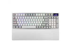 ASUS ROG Azoth 96 HE Wireless Hall Effect Gaming Keyboard 96% Full-Size, Tri-Mode, Hot Swappable Magnetic Switch, Rapid Trigger, Speed Tap, 8K Hz Polling, Color OLED Screen, PBT Keycaps, White