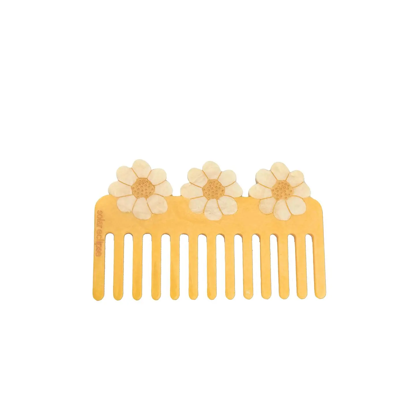 Solar Eclipse Hand-painted Vintage Daisy Detangling Wide Tooth Hair Comb