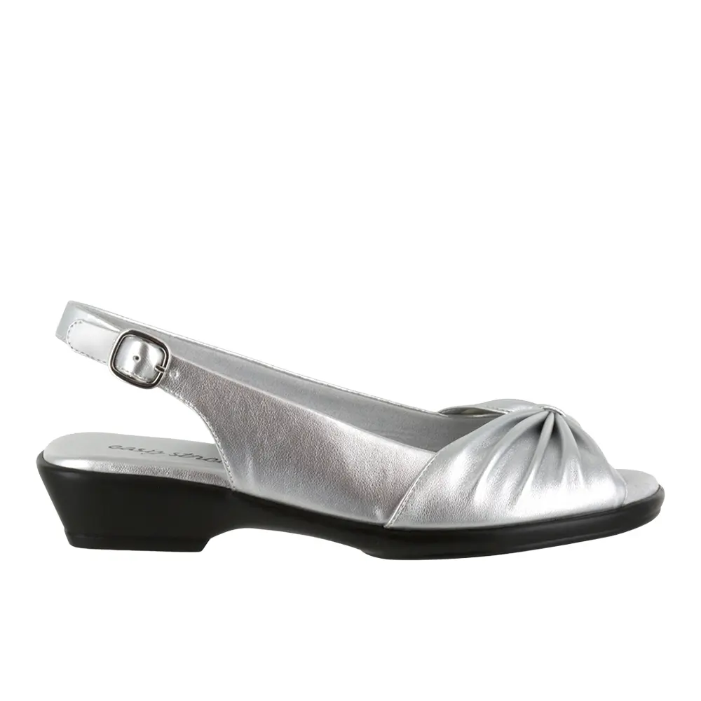 Easy Street Womens Fantasia Metallic Slingback Casual Sandals Casual Low Heel 1-2" - Silver Easy Street Womens Fantasia Metallic Slingback Casual Sandals Casual Low Heel 1-2" - Silver