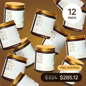 White Elephant Prik Nam Mun - 12 PACK | Premium Thai Chili Crisp (8 oz) | Artisanal Chili Crunch with Extra Virgin Olive Oil, Organic Shallots, Garlic & Truffles | Gourmet Hot Chili Oil