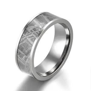 Rings By Pristine Muonionalusta Meteorite Tungsten Men's Wedding Band 8MM Male Anniversary Engagement
