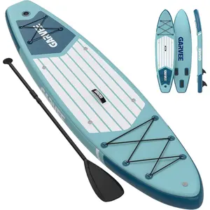 33.5 Inch Wide Inflatable SUP Board, Wood Texture Non Slip Surface, All Around Stand Up Paddleboard Kit for Adults and Youth, Stable for Yoga Fishing Surfing, Includes Pump and Paddle