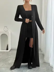 Fashionable Long Cardigan Coat, Minimalist Elegant Design, Must-Have Versatile Womenswear Outerwear for Every Occasion Clothes