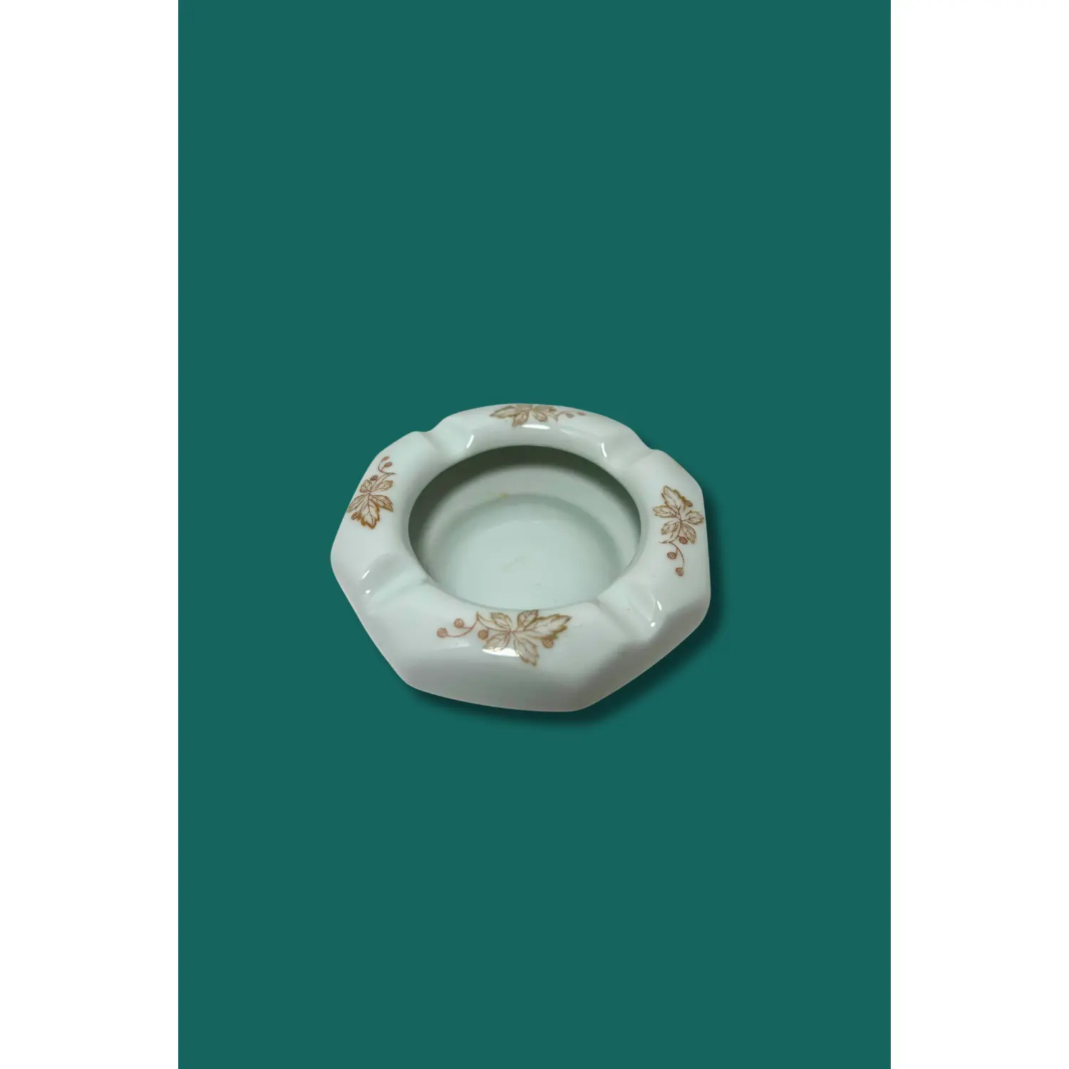 Vintage 1950s Japanese Porcelain Ashtray – Octagonal, Floral Transferware – ‘China 506’ Backstamp