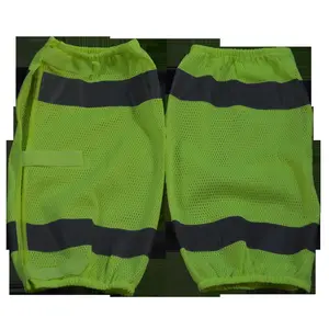 Petra Roc LMG-CE 2 x 18 in. ANSI Class E Lime Mesh Reflective Leggings with Adjustable cloth hook and eye Closures, One Size
