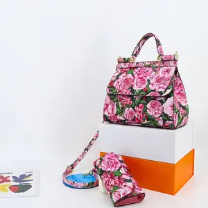 [2pcs Luxury Floral Leather Handbags] 2pcs Luxury Floral & Exotic Printed Leather Handbags for Women, Textured Crossbody Bags with Zip Closure, Elegant Faux Leather Lining and Edged Detail, Fashionable Occasion-Ready Tote and Wallet Set