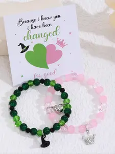 Wicked Witch Inspired Friendship Bracelets, Witchy Jewelry, Evil Queen & Princess Glass Beads, Minimalist Y2K Style, Perfect for Festivals & Gifts
