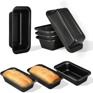 Bread Pan Set, 9*5 Loaf Pans for Baking Homemade Bread, Sourdough, Brownies, Cake, Carbon Steel, Rectangle Baking Pans (Grey)