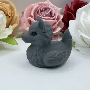 3D printed Wolf and duck models, forest animal toys - real forest creature statues, suitable for nature lovers, creative real animal sculptures for Christmas gifts; sturdy plastic toys, animal dolls, small zodiac decorations, home decorations, high-qualit