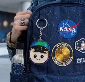 RISE Artemis II Wooden Keychain Moon Joy Space Stars Charm Cute Handmade Planet Gift Astronomy Lover Bag Accessory