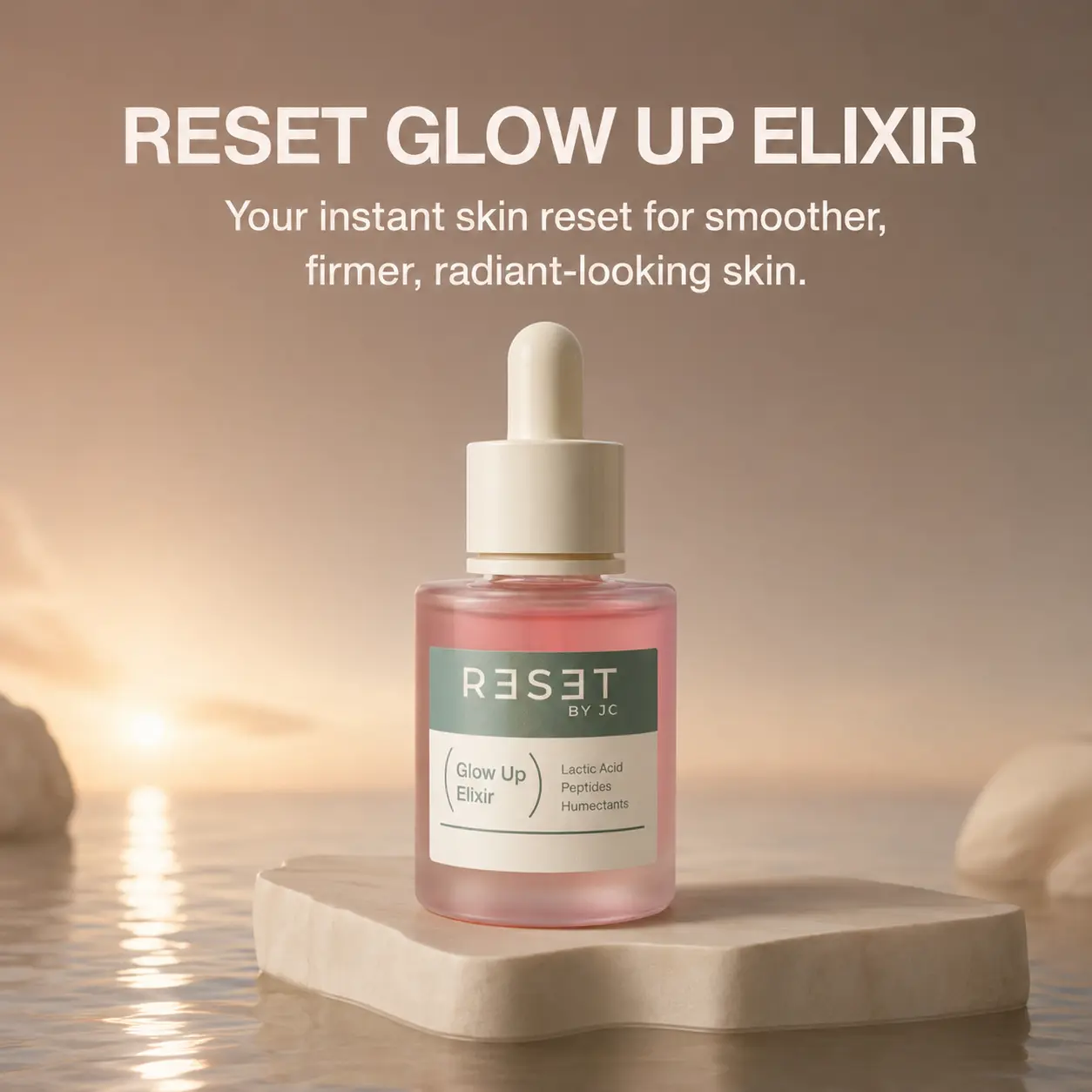 Reset by JC Glow Up Elixir, Facial Serum, Skincare Brightening