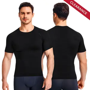 【Clearance】Nebility Men's Compression Shirts Cool Dry Short Sleeve Baselayer Athletic Workout T Shirts Activewear Fitness Rash Guard Clothing Shapewear