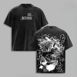valentine shirts Katsuki Bakugo Graphic T-shirt My Hero Academia Anime Vintage Washed Oversized High-end Luxury T Shirt Washed Vintage Loose soft