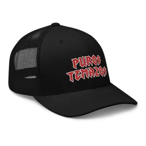 Puros Temazos Metal Hat Logo - Black