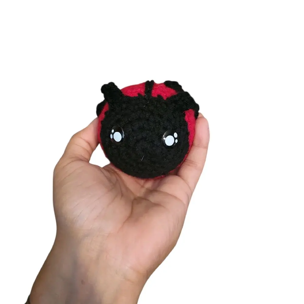 Handmade Crochet Amigurumi Lady Bug - Red and Black Colorful Soft Toy