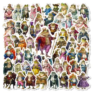 56 Fantasy Frog Stickers with Palace Gown Frog Pattern for DIY Fairy Tale Fun Decoration