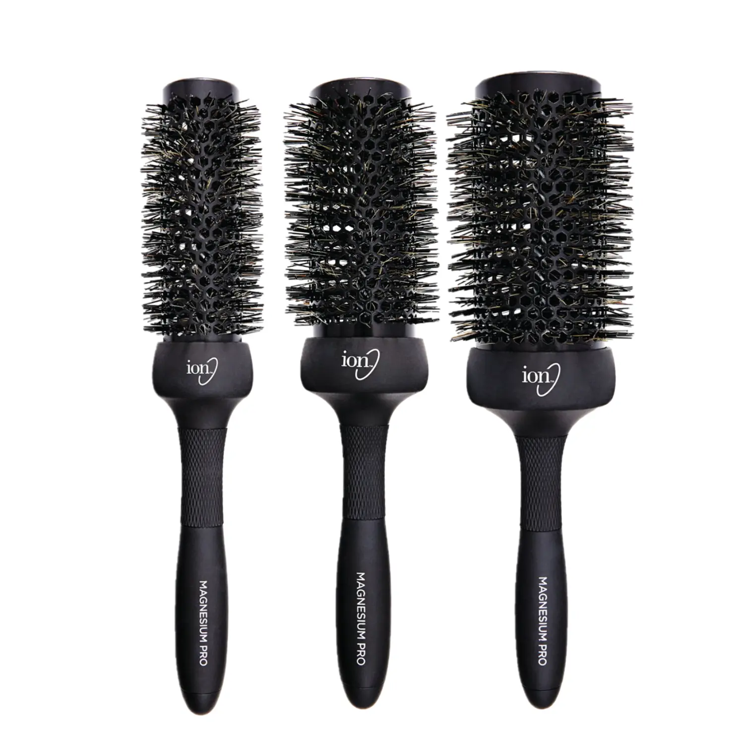 Ion Magnesium Pro Round Hair Brush, Multi-Size Option, Heat Retention Design for Blowout Hair, Flyaways Taming & Frizz-Free Results