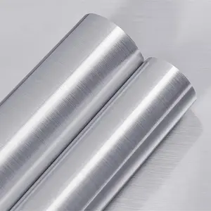 Stainless Steel Contact Paper, Waterproof PVC Self-adhesive Wallpaper, Peel and Stick Wallpaper Designs, Kitchen Back Plate Self-adhesive Dishwasher Refrigerator Electric Cover, Textured Wall Paper