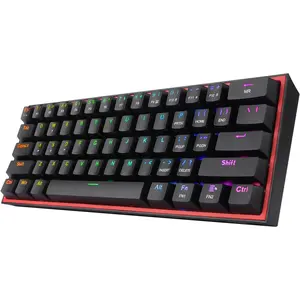 K617 Fizz 60% Wired RGB Gaming Keyboard, 61  Hot-Swap Compact Mechanical Keyboard w/ 16.8M RGB Backlight, Red Inner Design, Programmable Linear Red , Pro Software