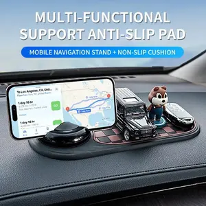 Multifunction Car Anti-Slip Mat, 2025 Multifunctional Car Dashboard Mobile Phone Holder, Auto Universal Rotatable Anti Skid Car Dashboard Pad with Temporary Parking Number