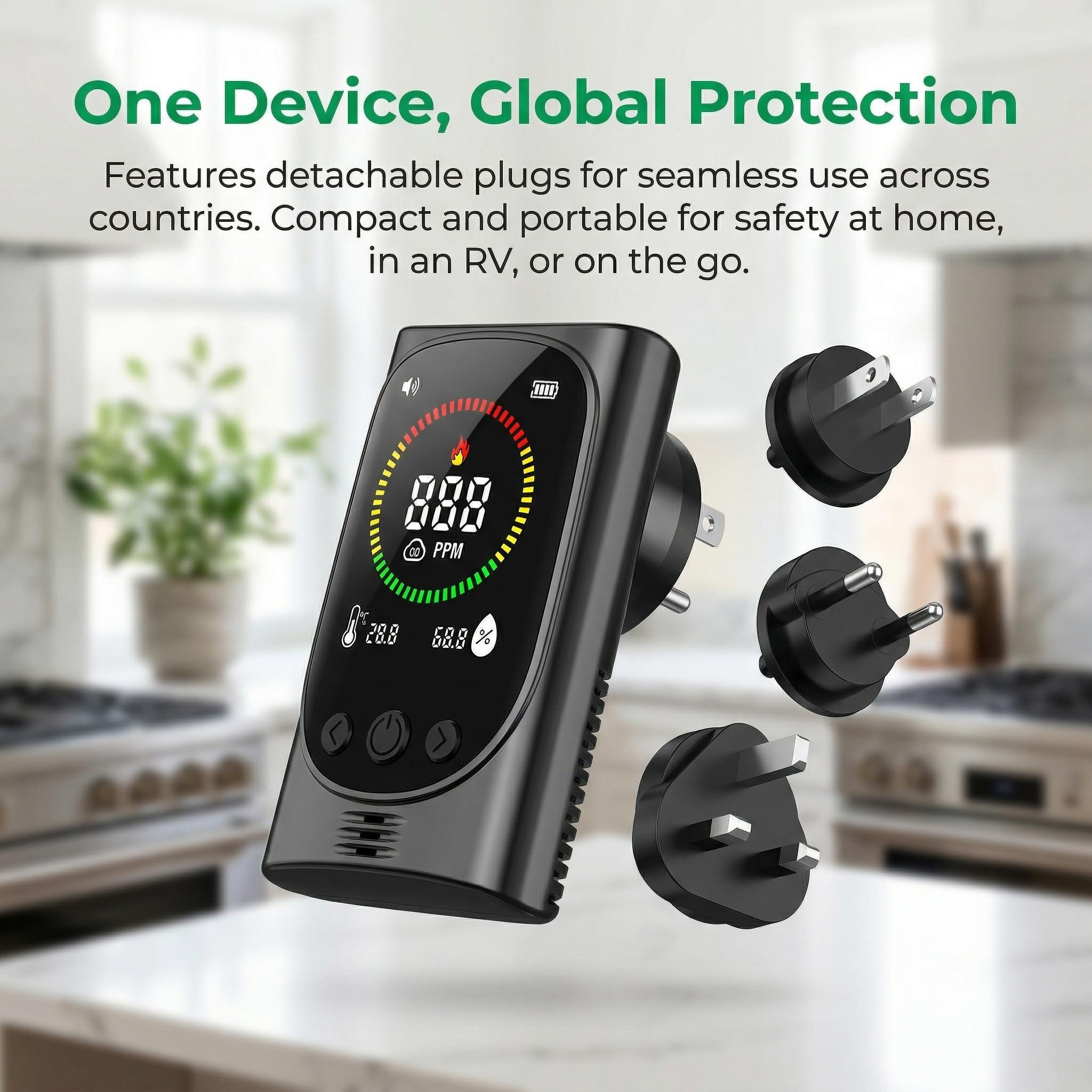 Plug-in Carbon Monoxide Detector with Digital Color Display CO Detector for CO, Temperature & Humidity, 85dB Loud Alert, Self Test Function  CO Detector, for Home, Bedroom, Kitchen, RV