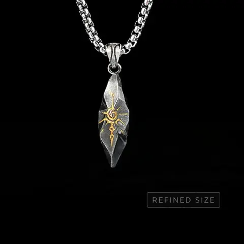Men’s Wishing Stone Necklace – Vintage Silver Pendant for Strength & Hope