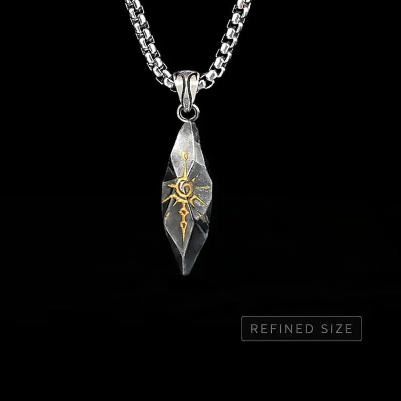 Men’s Wishing Stone Necklace – Vintage Silver Pendant for Strength & Hope