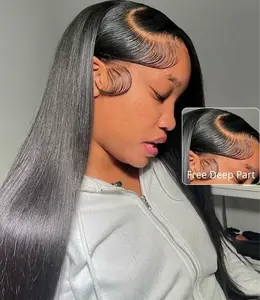 Glue less Brazilian 5x5 4x4 13x6 Full hd Lace Front Wig Virgin Indian Hair Wigs Raw Cuticle Aligned Virgin Human Hair Wigs