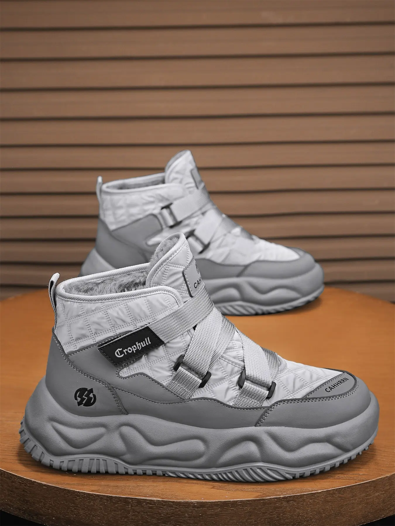 Men's Winter Snow Boots Fashion Boot New Thick Sole High-Top Closed Fleece Lined Warm Cotton Shoes Outdoor Casual Sports Walking Shoes Short Boots Footwear