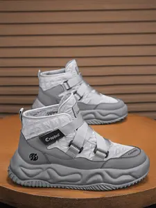 Men's Winter Snow Boots New Thick Sole High-Top Closed Fleece Lined Warm Cotton Shoes Outdoor Casual Sports Walking Shoes Short Boots Footwear