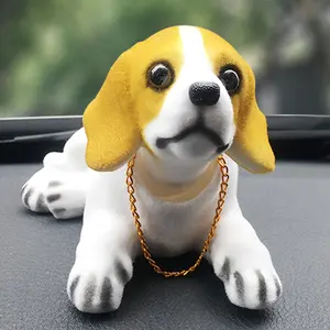 Resin Dog Dashboard Decoration, Cute Pet Car Accessory, Home Office Decor, Birthday Gift, Shaking Head Dog Figurine, Vehicle, Car Ornament