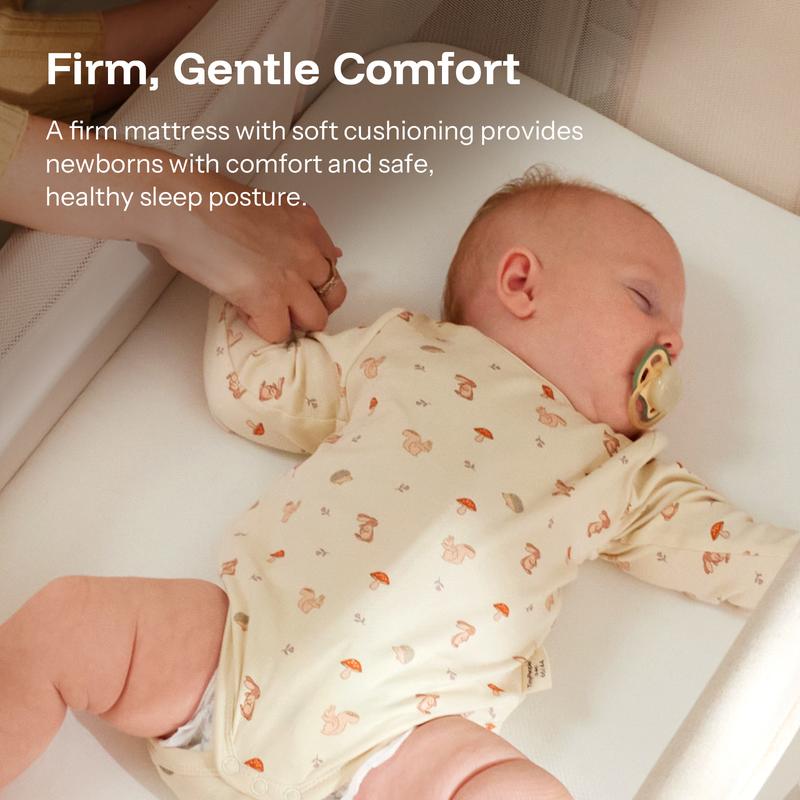 HARPPA 3-in-1 Rocking Baby Bassinet & Bedside Sleeper, Height Adjustable Crib,  Baby Bassinet with Wheels & Storage Basket, Sleeping Cot, Baby Essentials