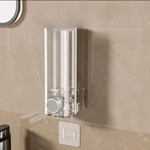 Wall-Mounted Liquid Soap Dispenser for Bathroom Kitchen Hand Wash Shower Gel Shampoo Pump Bottle Large Capacity Strong Adhesive No Drilling Required Back To School