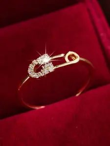 Women's Unique Personality Ring with Paperclip Decoration, Daily Wear Engagement Wedding Anniversary Party Valentine's Day Gift Unique Rings