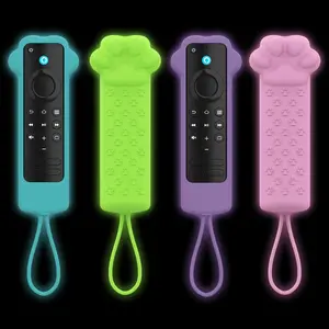 1pc Cute Cat's Paw Silicone Remote Control Cover for Fire TV Stick/Cube Alexa Voice Remote 2nd/3nd Gen L5B83H L5B83G P4C6EN, Glow-in-the-Dark Remote Case for Firestick Remote Lite 1st/2nd Gen H69A73 E4GE9R(Not for Enhanced/Pro/2024 Version)
