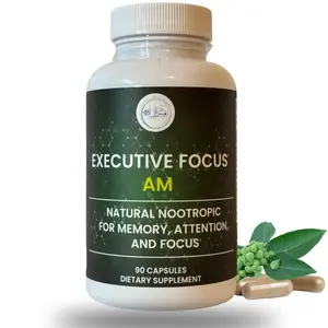 Executive Focus AM 12-in-1 Natural Nootropic Brain Support Supplement Memory, Energy & Focus 90 Capsules